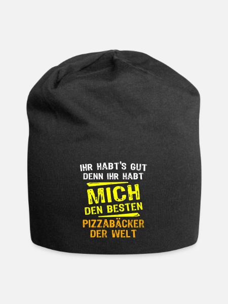 Pizzabäcker Geschenk - Jersey-Beanie - Schwarz