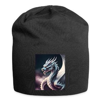 Drachen-Silhouette - Jersey-Beanie - Schwarz - Vorne