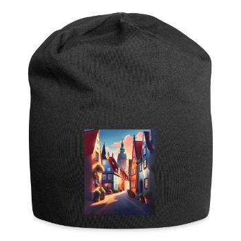 Une promenade dans une ville du Danemark - Bonnet en jersey - noir - Devant