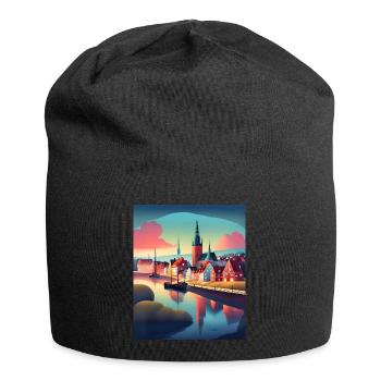 Eine Stadt in Dänemark - Jersey-Beanie - Schwarz - Vorne