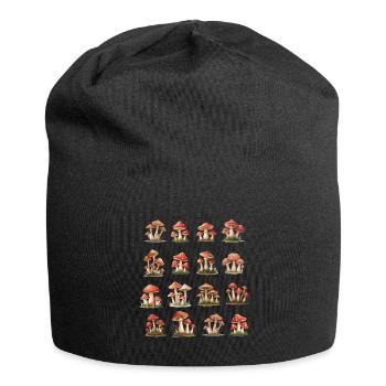 Rote Champignons - Jersey-Beanie - Schwarz - Vorne