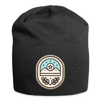 Einfache Abzeichen-Design-Soft-Illustration - Jersey-Beanie - Schwarz - Vorne