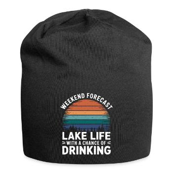 Leben am See genießen - Jersey-Beanie - Schwarz - Vorne