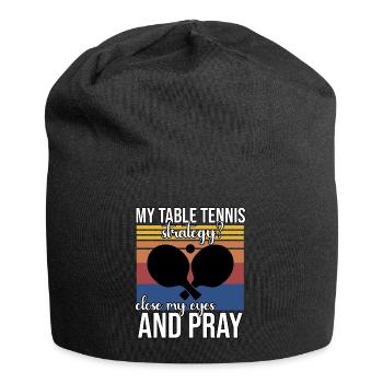 Drôle de dicton de tennis de table - Bonnet en jersey - noir - Devant