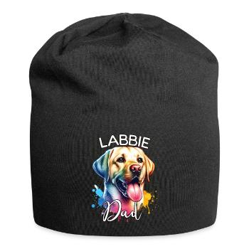 Labrador Papa - Jersey-Beanie - Schwarz - Vorne
