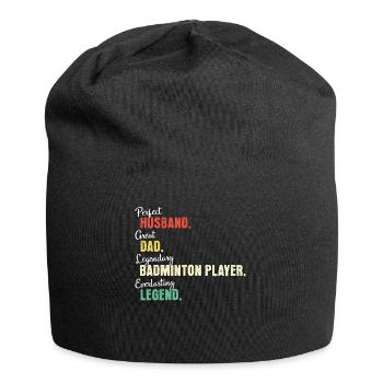 Badmintonspieler Papa - Jersey-Beanie - Schwarz - Vorne