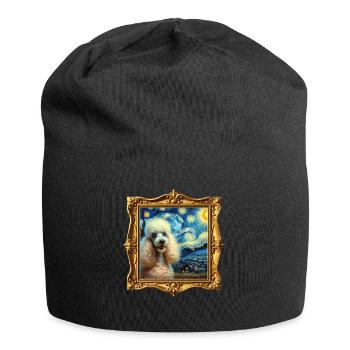 Poodle Starry Night - Jersey Beanie - black - Front