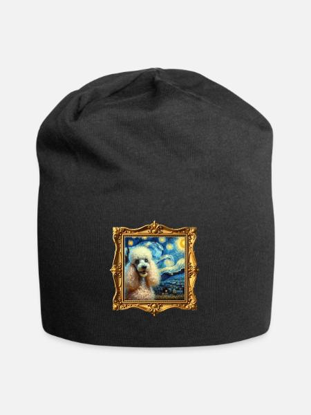 Pudel Starry Night - Jersey-Beanie - Schwarz