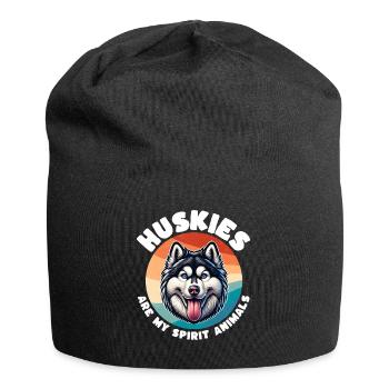 Schlittenhund Sprüche Husky - Jersey-Beanie - Schwarz - Vorne