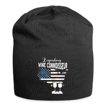 Weinkenner US - Jersey-Beanie - Schwarz - Vorne