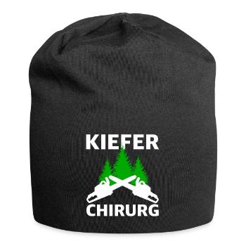 Kiefer Chirurg | Kettensäge, lustige Sprüche - Jersey-Beanie - Schwarz - Vorne