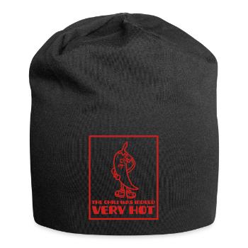 Piment rouge cartoon qui a très chaud - Bonnet en jersey - noir - Devant