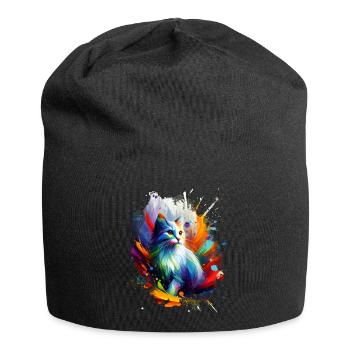 Chats colorés Oeuvre - Bonnet en jersey - noir - Devant