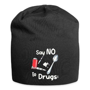 Sag NEIN zu Drogen - Jersey-Beanie - Schwarz - Vorne