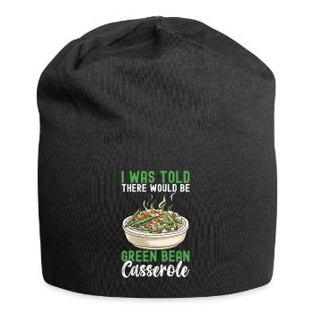 Casserole de haricots verts - Bonnet en jersey - noir - Devant