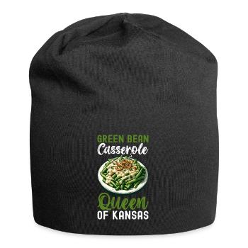 Grüne Bohnen Auflauf - Jersey-Beanie - Schwarz - Vorne