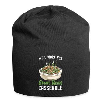 Casserole de haricots verts - Bonnet en jersey - noir - Devant
