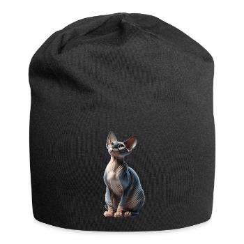 Sphynxkatze Sphynx Cat - Jersey-Beanie - Schwarz - Vorne