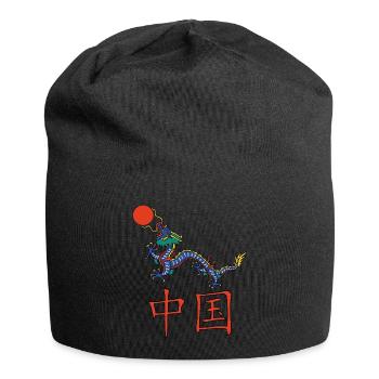 Blauer Drache von China - Jersey-Beanie - Schwarz - Vorne
