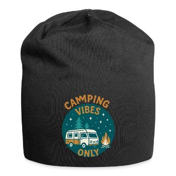 Camping Vibes Only - Freizeit Design - Jersey-Beanie - Schwarz - Vorne
