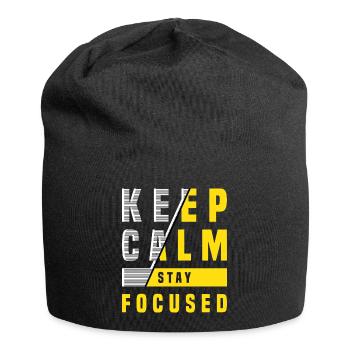 Restez calme Restez concentré - Bonnet en jersey - noir - Devant