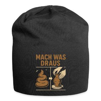 Töpferei mit Kot- Mach was draus - Jersey-Beanie - Schwarz - Vorne