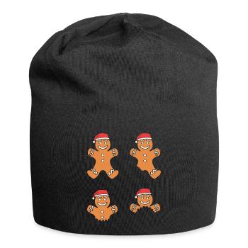 Gingerbread Christmas Gingerbread Man Gingerbread - Jersey Beanie - black - Front