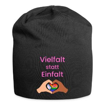 La diversité au lieu de la simplicité - Bonnet en jersey - noir - Devant