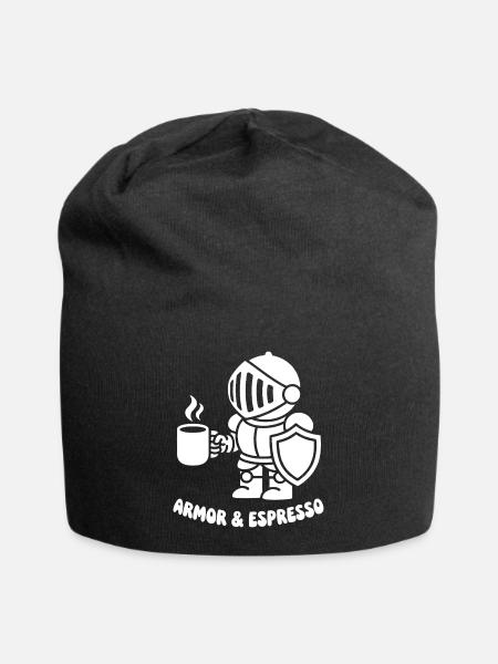 Ritter Rüstung Espresso Motiv - Jersey-Beanie - Schwarz