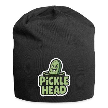 Pickle Head Lustige Gurke Cartoon Humor - Jersey-Beanie - Schwarz - Vorne