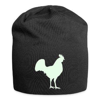 Silhouette du coq - Bonnet en jersey - noir - Devant