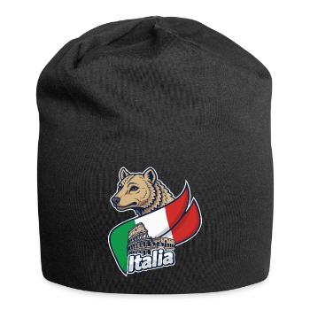 Italian Wolf with Colosseum - Jersey Beanie - black - Front
