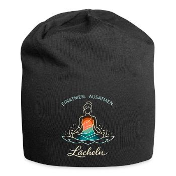 Inspire, expire, sourire - Cadeau de yoga - Bonnet en jersey - noir - Devant