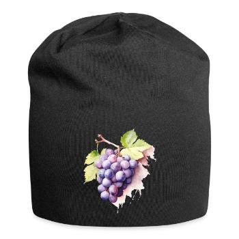 Grappe d’aquarelle de raisins - Bonnet en jersey - noir - Devant