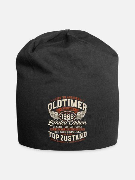 Oldtimer Baujahr 1966 geboren 60. Geburtstag - Jersey-Beanie - Schwarz