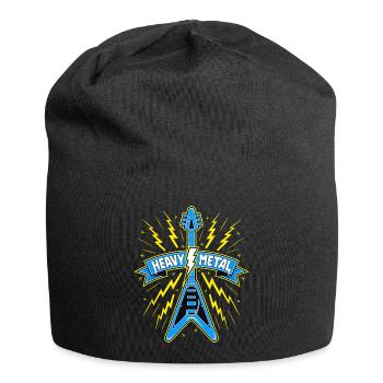 Heavy Metal Banner mit E-Gitarre - Jersey-Beanie - Schwarz - Vorne