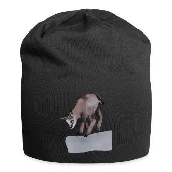 Gams am Fels - Jersey-Beanie - Schwarz - Vorne