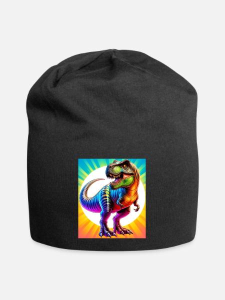 dinosaur - Jersey Beanie - black