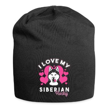 Sibirischer Husky - Jersey-Beanie - Schwarz - Vorne