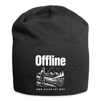 Natur statt Handy - Jersey-Beanie - Schwarz - Vorne