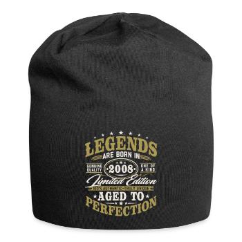 Cadeau d’anniversaire vintage vintage 2008 rétro - Bonnet en jersey - noir - Devant