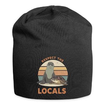Respect The Locals Seal & Turtle - Jersey Beanie - black - Front