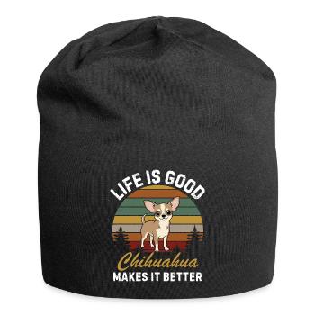Chihuahua Dog Lover Gift for Chihuahua Mom - Jersey Beanie - black - Front