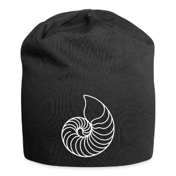 Nautilus Spirale Linienkunst - Jersey-Beanie - Schwarz - Vorne