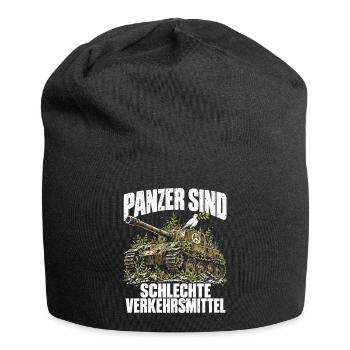 Panzer sind schlechte Verkehrsmittel - Jersey-Beanie - Schwarz - Vorne