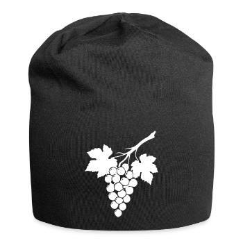 Weiße Weinrebe Weintrauben Geschenk Weintrinker  - Jersey-Beanie - Schwarz - Vorne