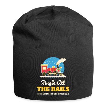 Jingle All the Rails Modelleisenbahn-Weihnachten - Jersey-Beanie - Schwarz - Vorne
