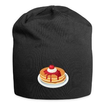 Eierkuchen Pfannkuchen Pancakes Frühstück Geschenk - Jersey-Beanie - Schwarz - Vorne