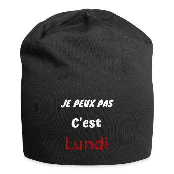 Je peux pas C est Lundi - Bonnet en jersey - noir - Devant