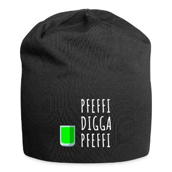 Pfefferminz Likör Pfeffi Vatertag Sauf - Jersey-Beanie - Schwarz - Vorne